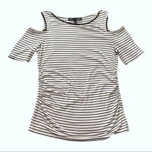 White House Black Market Striped Cold Shoulder Sm
